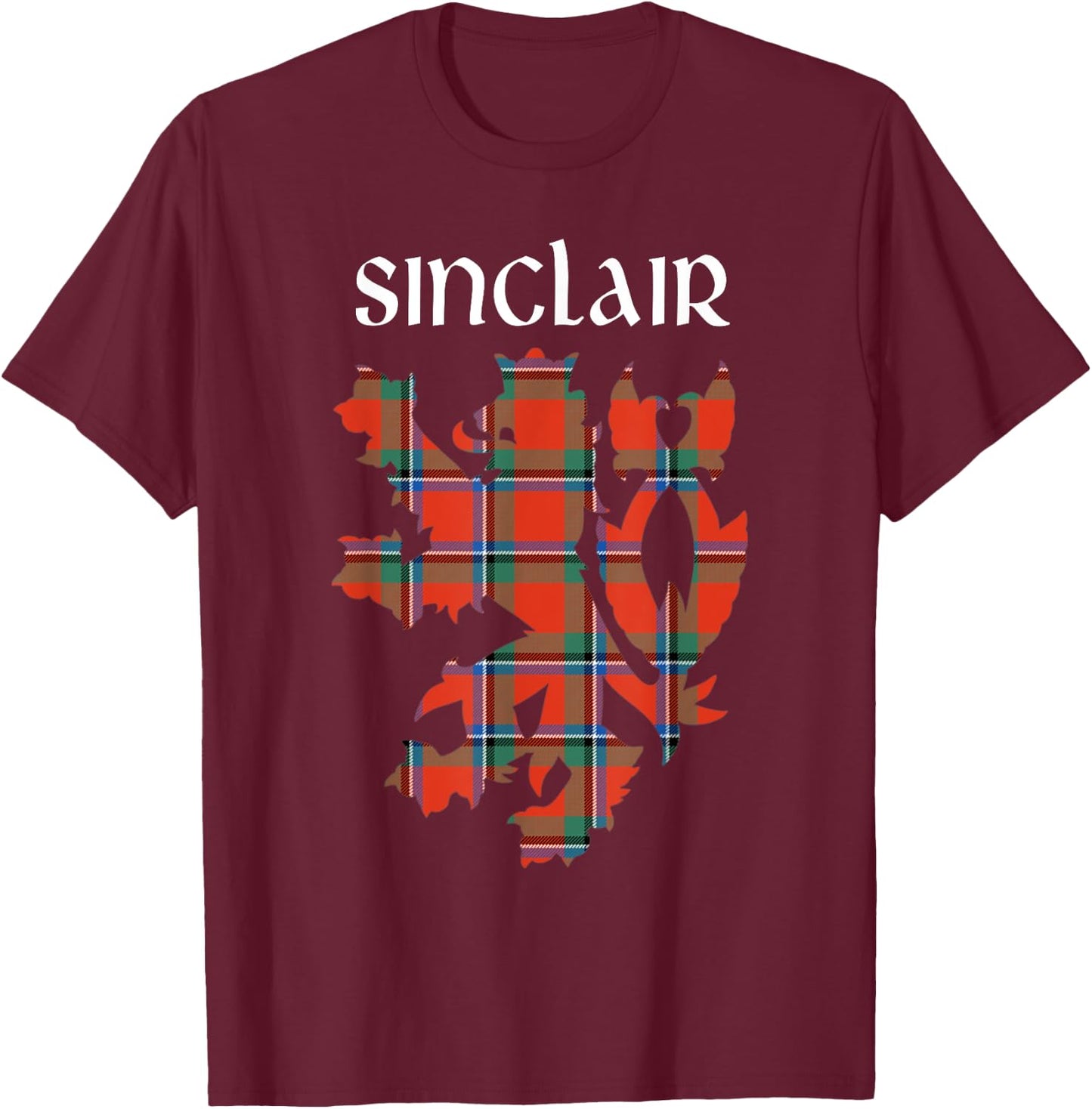 Clan Sinclair Tartan Scottish Family Name Scotland Pride T-Shirt - T-Shirt | Maroon