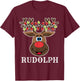 Santa Reindeer Rudolph Xmas Group Costume T-Shirt - T-Shirt | Maroon