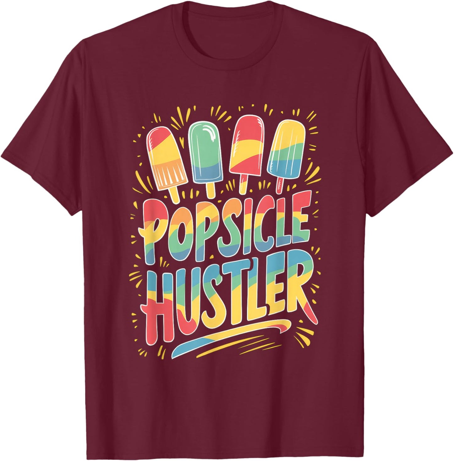 Hustler - Popsicle Print Shirt T-Shirt - T-Shirt | Maroon