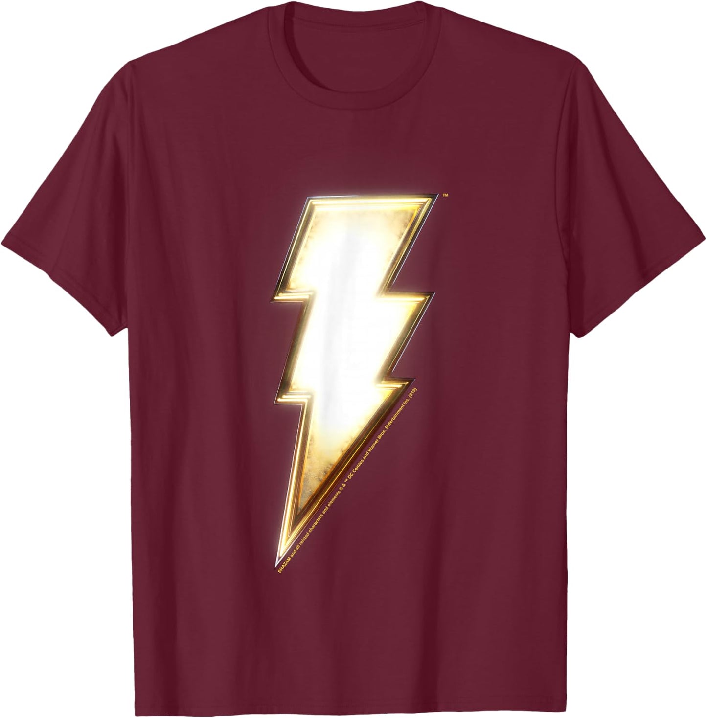 DC Comics Shazam Lightning Bolt T-Shirt - T-Shirt | Maroon
