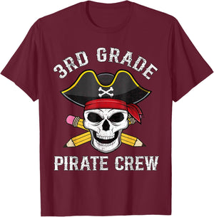 3rd Grade Teachers First Day School Pirate Back to School T-Shirt - T-Shirt | Maroon