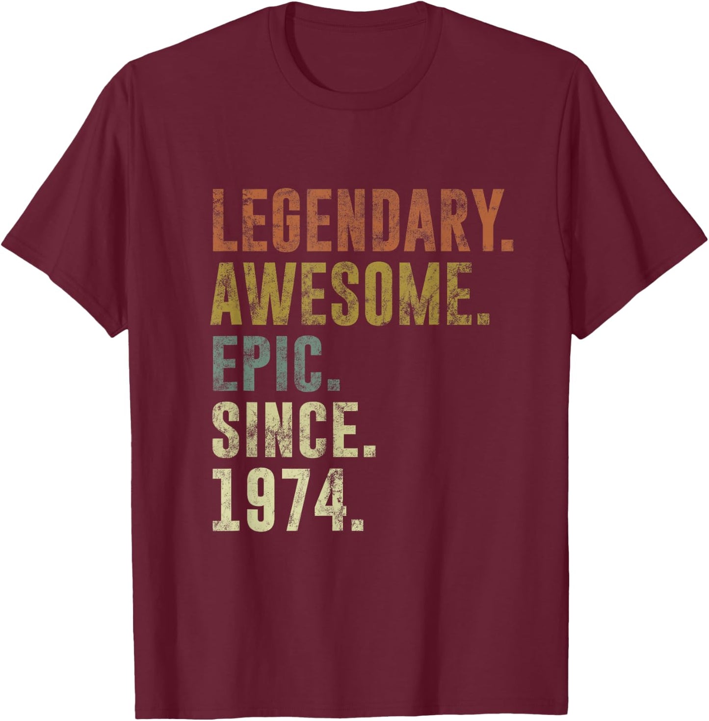 Vintage 1974 Funny 51st Birthday Idea For 51 Year Old T-Shirt - T-Shirt | Maroon