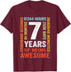 7th Birthday 7 Years Old Vintage Retro 84 Months T-Shirt - T-Shirt | Maroon