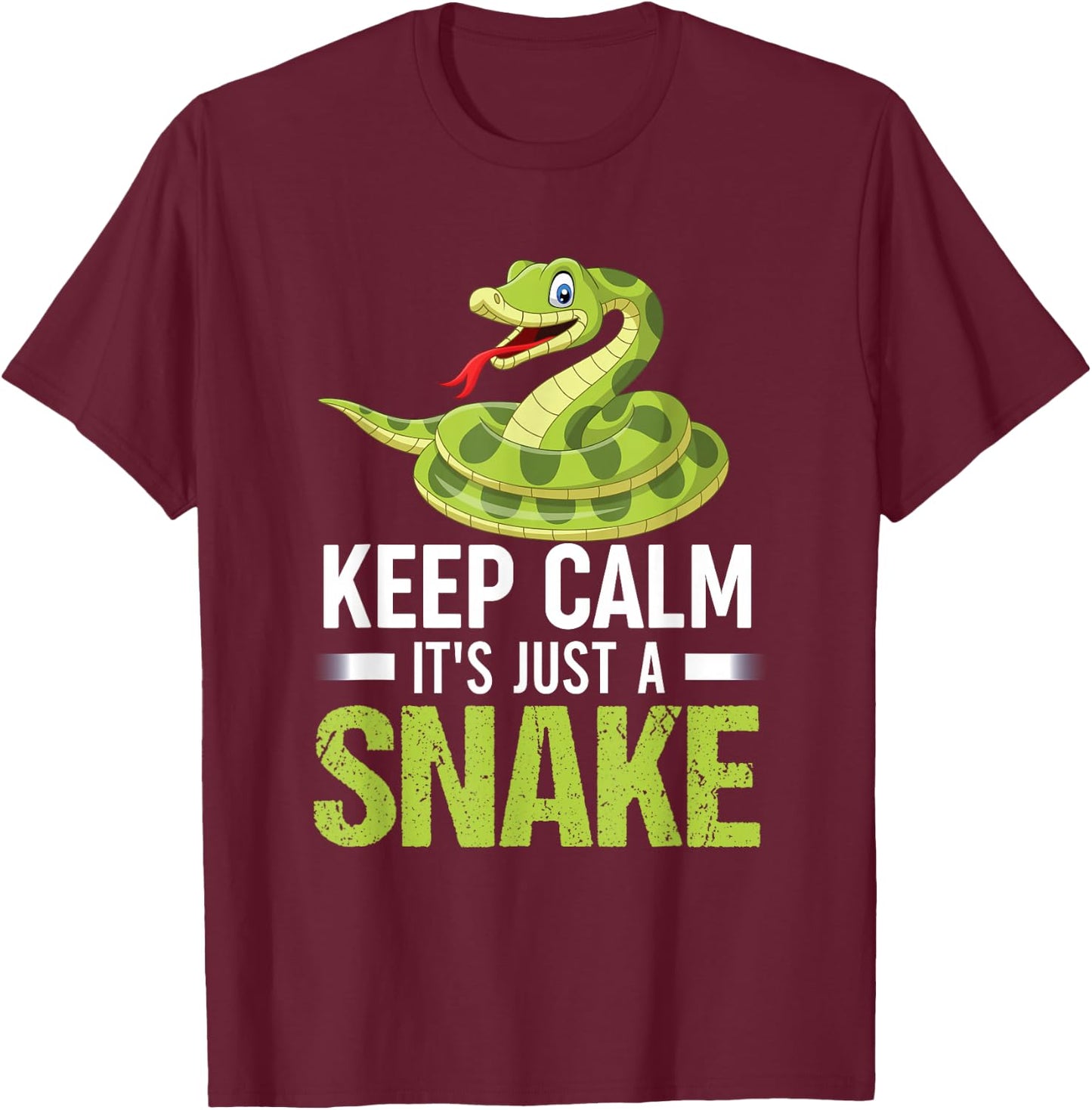 Snake Lover Shirt Keep Calm It's Just A Snake T-Shirt - T-Shirt | Maroon