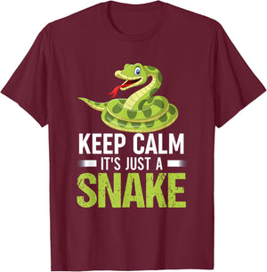 Snake Lover Shirt Keep Calm It's Just A Snake T-Shirt - T-Shirt | Maroon