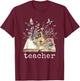 Beautiful Floral Open Book Teacher Men Women T-Shirt - T-Shirt | Maroon