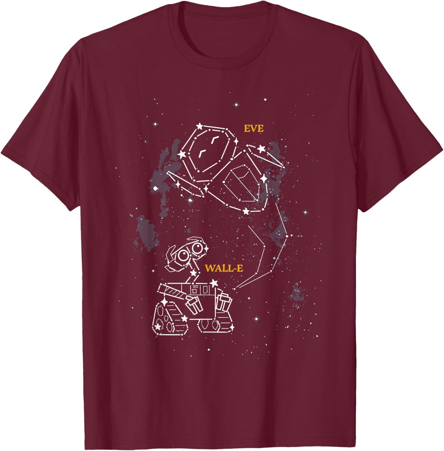 Disney Pixar Wall-E & Eve Constellations Small T-Shirt - T-Shirt | Maroon