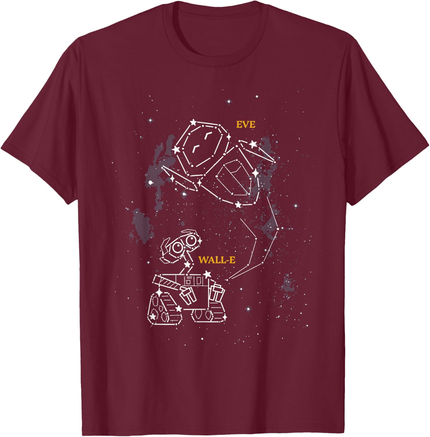 Disney Pixar Wall-E & Eve Constellations Small T-Shirt - T-Shirt | Maroon