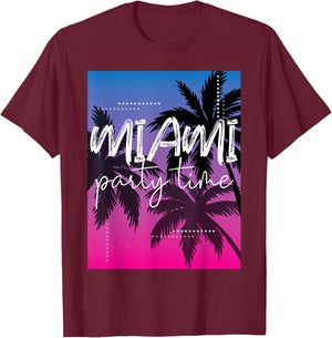 Cool Miami Beach Shirts, I Love Miami Florida, Miami Outfit T-Shirt - T-Shirt | Maroon