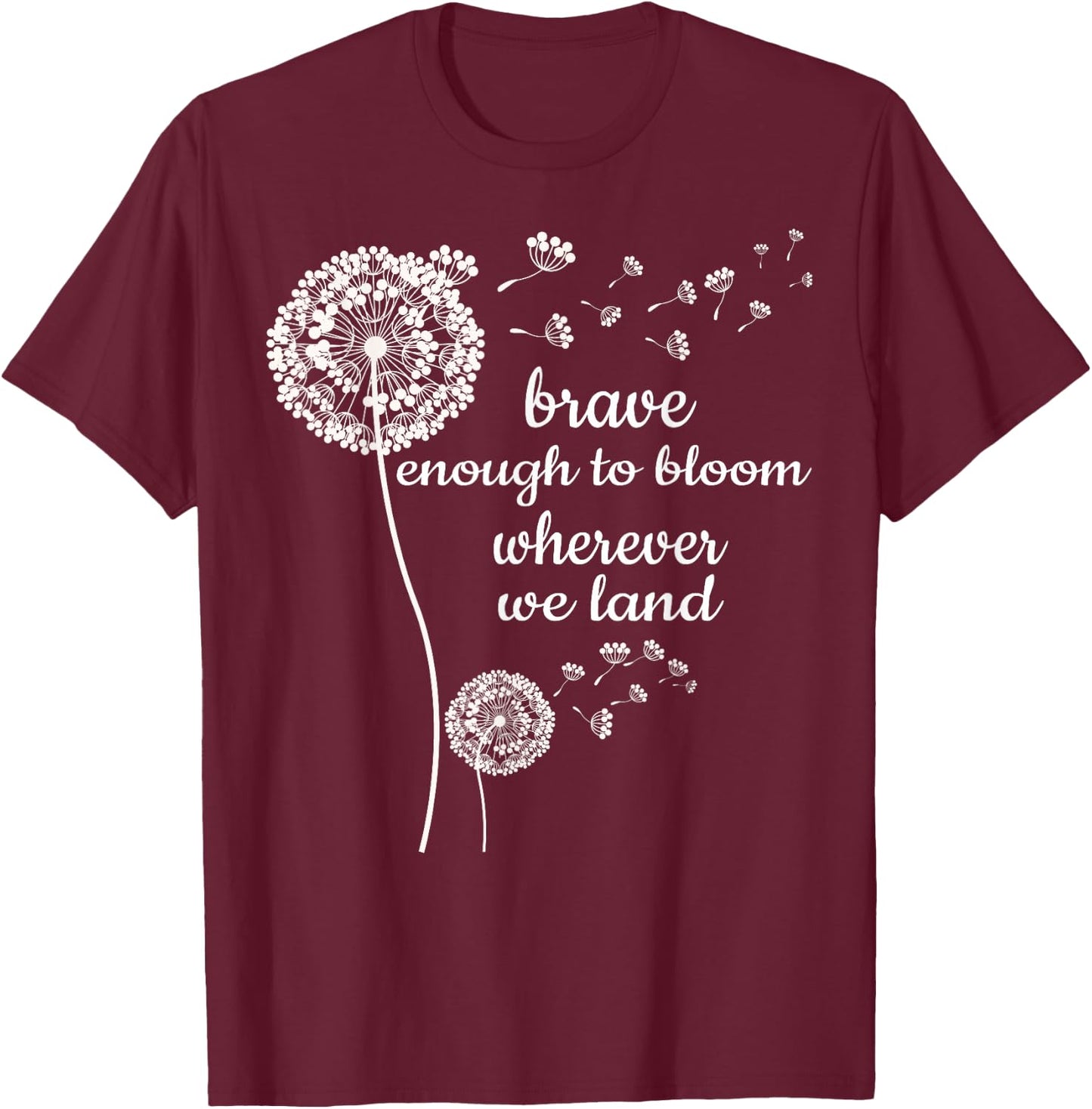 Brave Enough to Bloom Military Kids Month of Military Child Small T-Shirt - T-Shirt | Maroon
