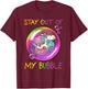 Stay Out Of My Bubble Funny Unicorn T-Shirt - T-Shirt | Maroon
