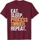 Sawmill Operator Woodworker Eat Sleep Sawmill Worker T-Shirt - T-Shirt | Maroon