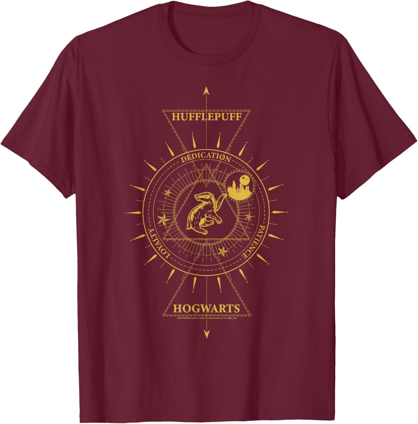 Harry Potter Hufflepuff Celestial Small T-Shirt - T-Shirt | Maroon