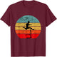 Hurdle Runner Retro Vintage Sunset Hurdle Run T-Shirt - T-Shirt | Maroon