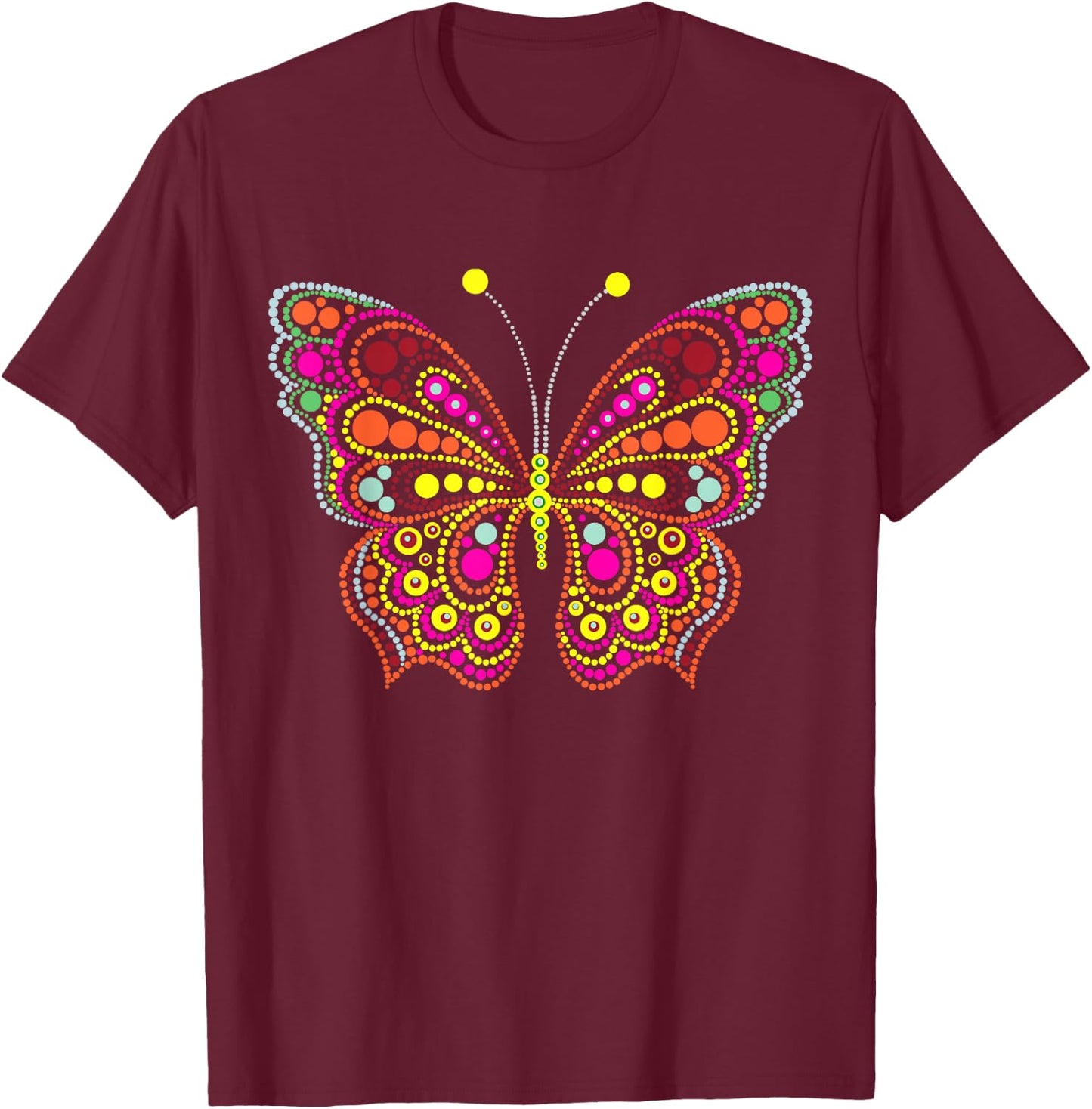 Dot Day Shirts For Girls Women Kids Polka Dot Cute Butterfly T-Shirt - T-Shirt | Maroon