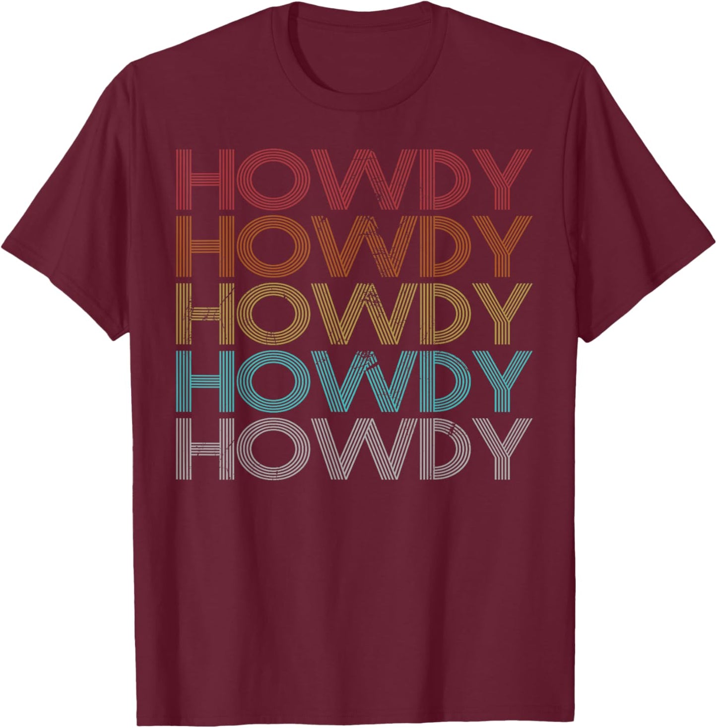 Retro Vintage Howdy T-Shirt - T-Shirt | Maroon