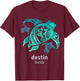 Destin Florida Sea Blue Tribal Turtle T-Shirt - T-Shirt | Maroon