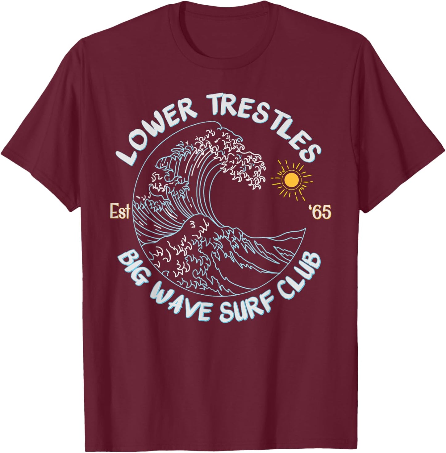 Lower Trestles Big Wave Surf Club, surfing graphic T-Shirt - T-Shirt | Maroon