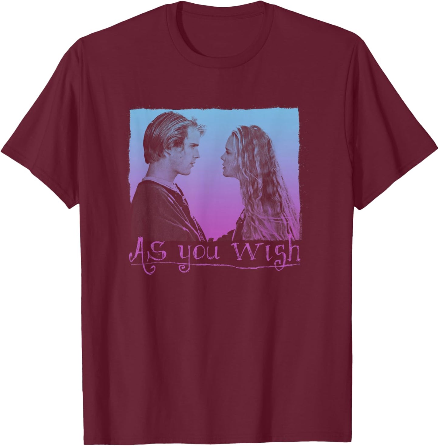 The Princess Bride As You Wish Gradient Retro Movie T-Shirt - T-Shirt | Maroon