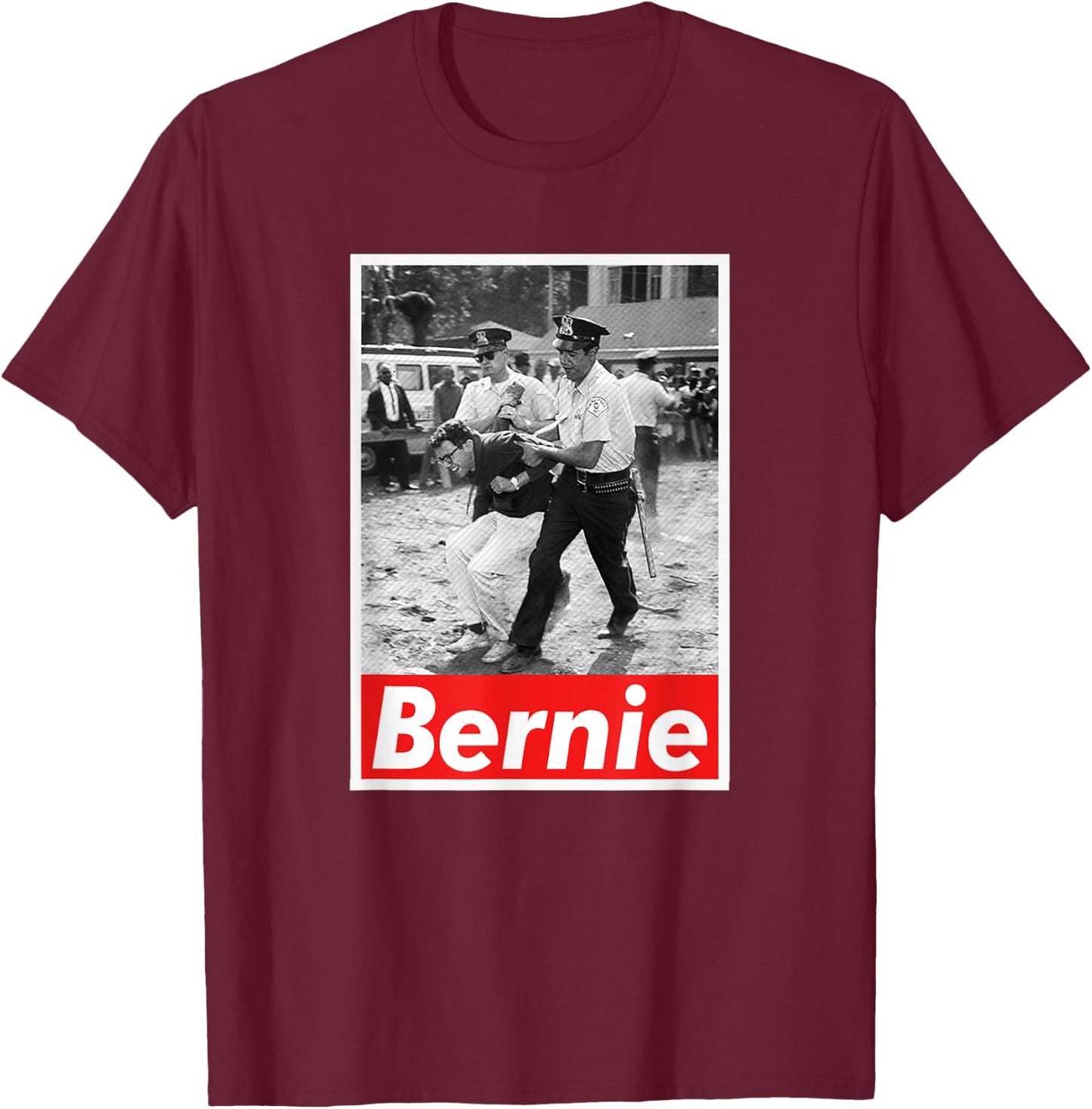 Bernie Sanders - 1963 Civil Rights Protest Arrest Bernie T-Shirt - T-Shirt | Maroon