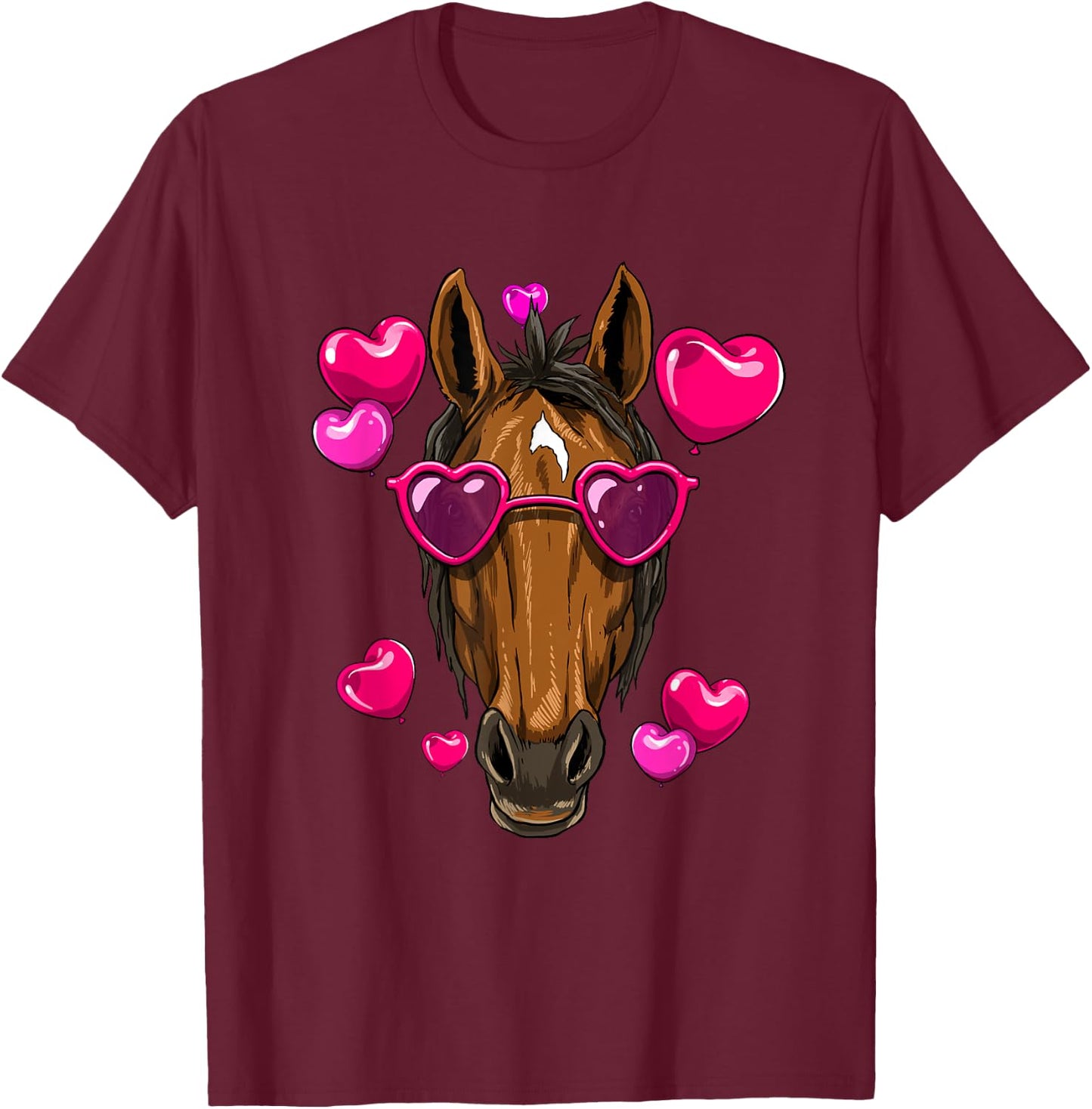 Valentines Day Horse Funny Horse Lover T-Shirt - T-Shirt | Maroon