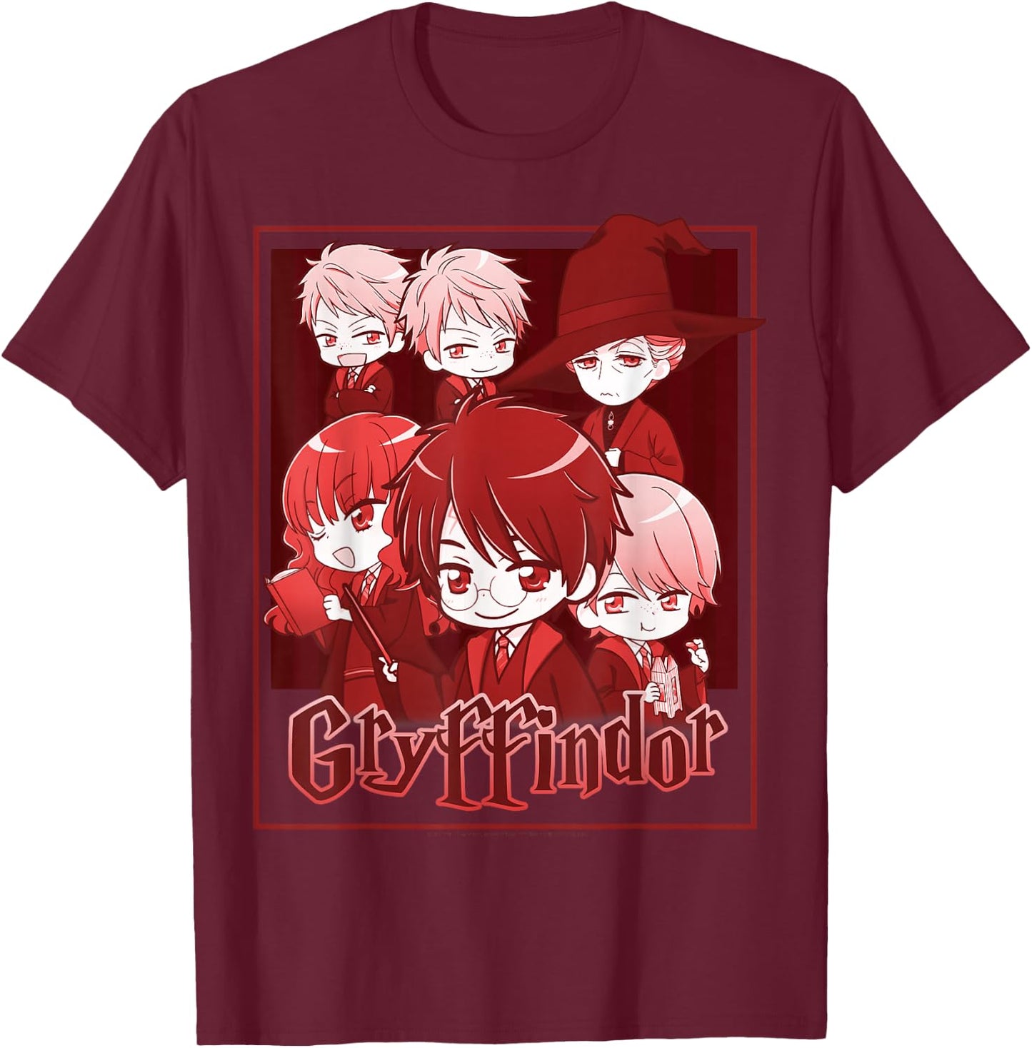 Harry Potter Gryffindor House Group Shot Anime T-Shirt - T-Shirt | Maroon