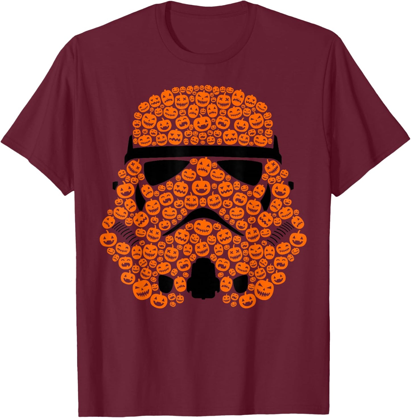 Star Wars Halloween Stormtrooper Big Face T-Shirt - T-Shirt | Maroon
