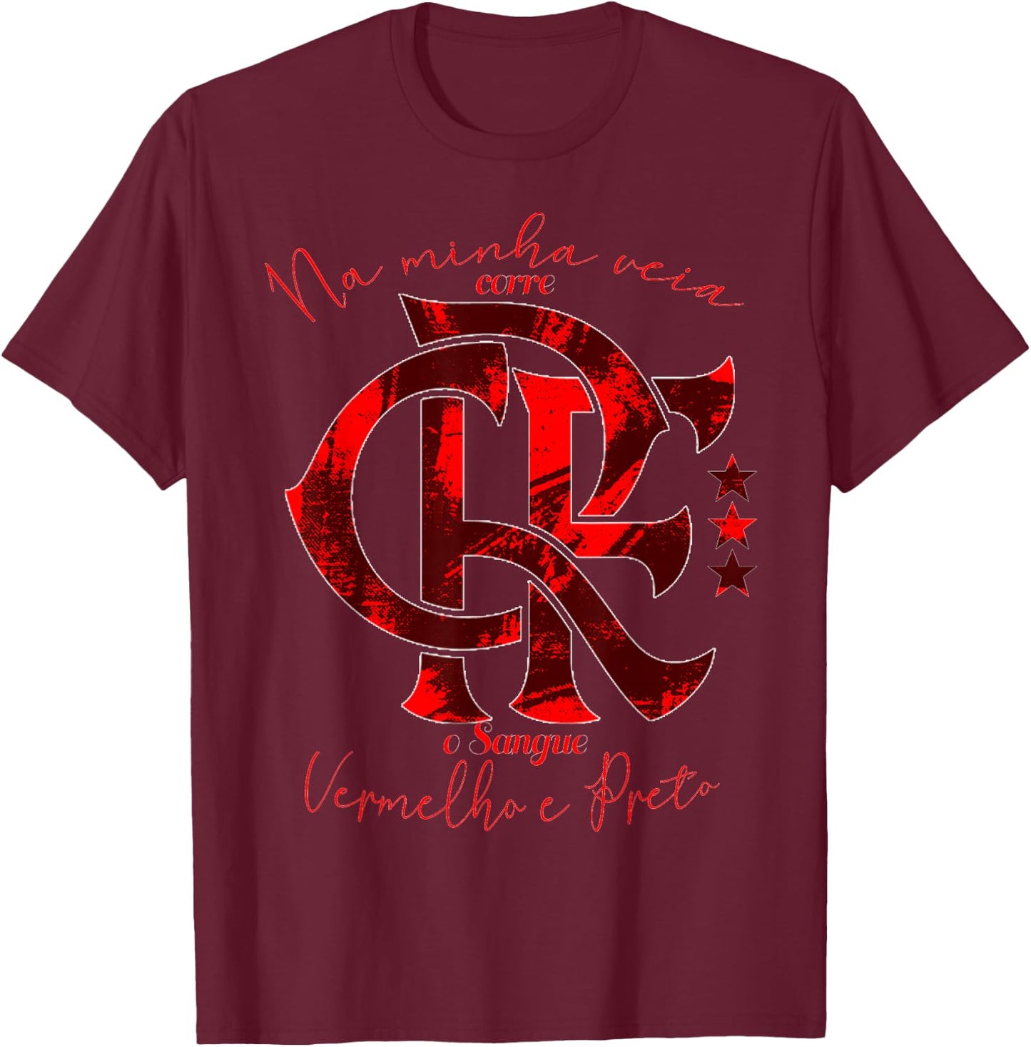 Camiseta Flamengo Vermelho e Preto T-Shirt - T-Shirt | Maroon