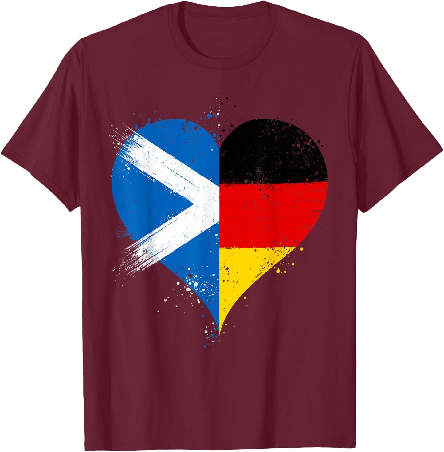 Scottish German Pride A Cool Vintage Scotland Germany Flag T-Shirt - T-Shirt | Maroon