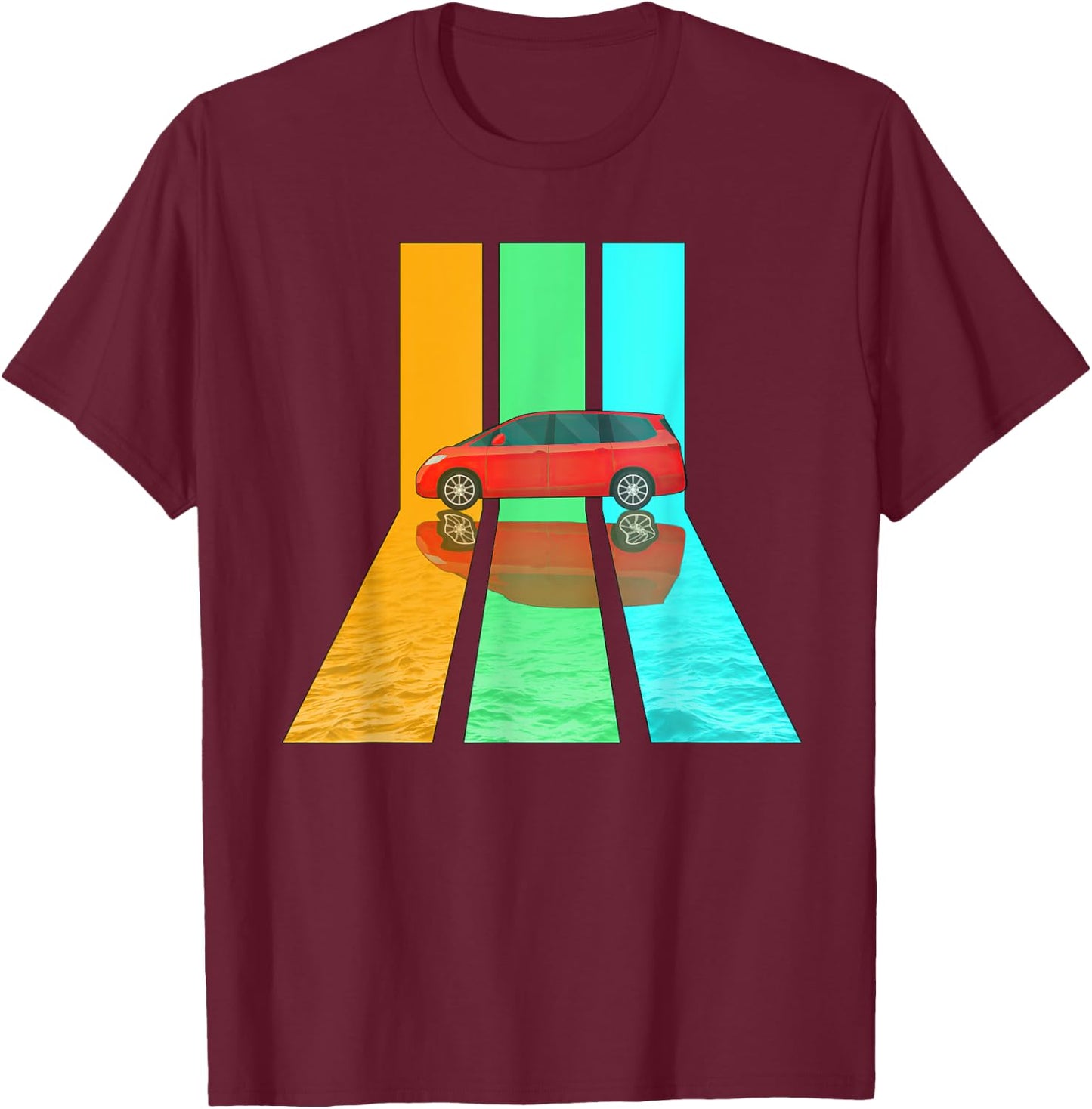 Retro 80s Vintage Style Minivan T-Shirt - T-Shirt | Maroon
