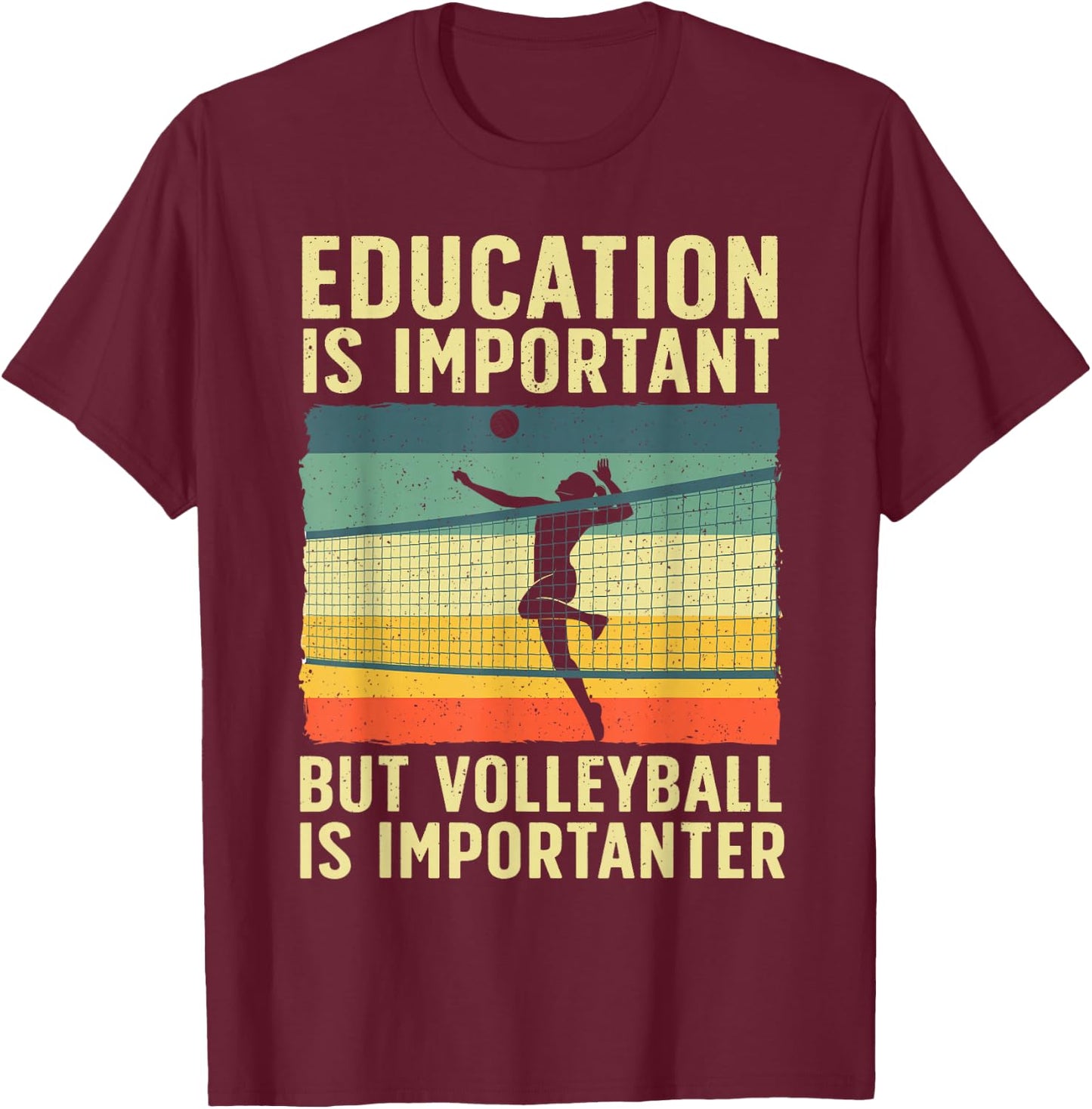 Cool Volleyball Women Teen Team Player College Coach T-Shirt - T-Shirt | Maroon