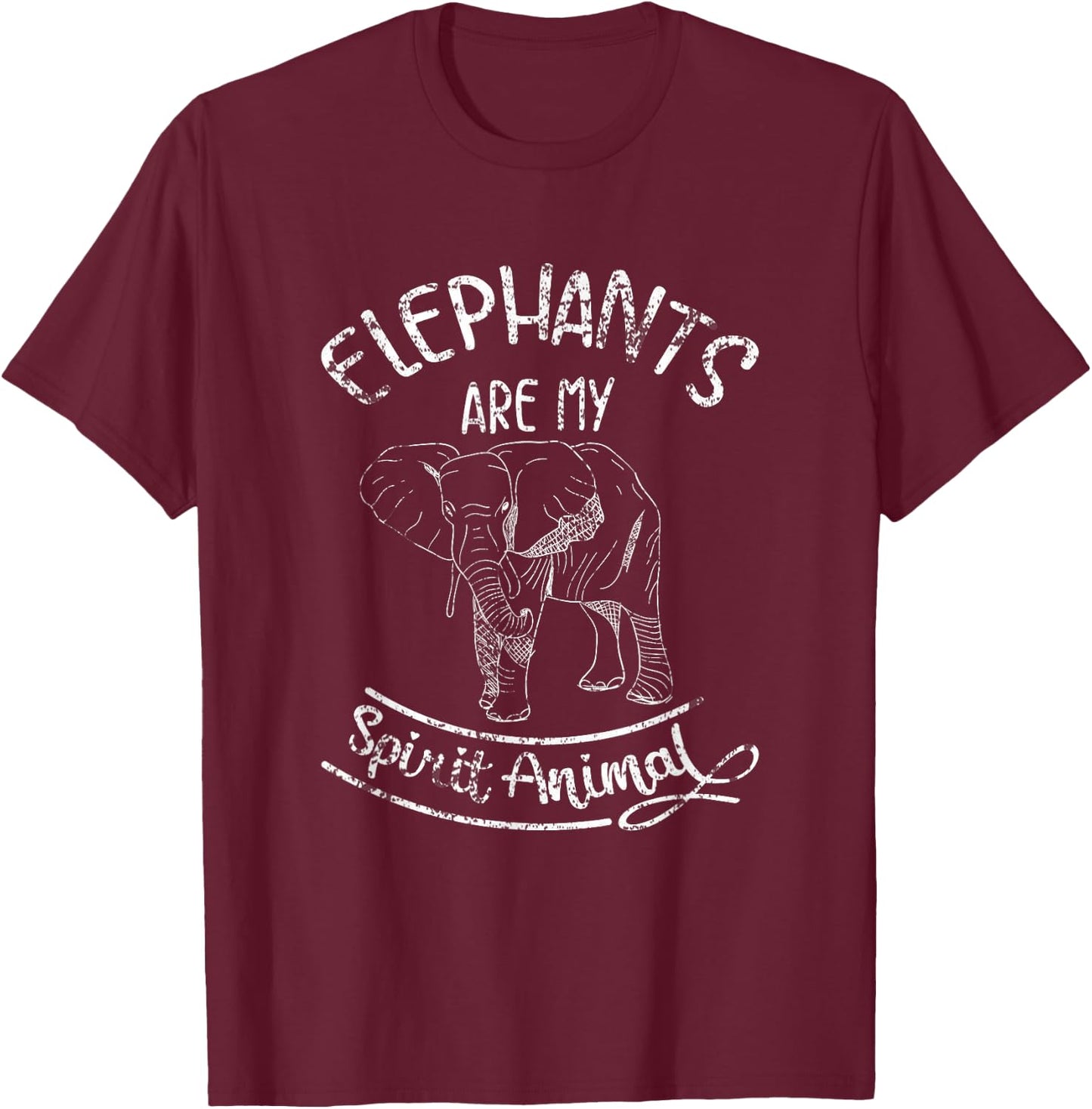 Elephants Are My Spirit Animal Elephant T-Shirt - T-Shirt | Maroon