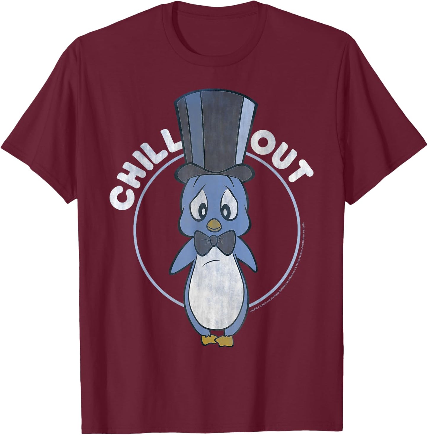 Looney Tunes Penguin Chill Out Portrait T-Shirt - T-Shirt | Maroon