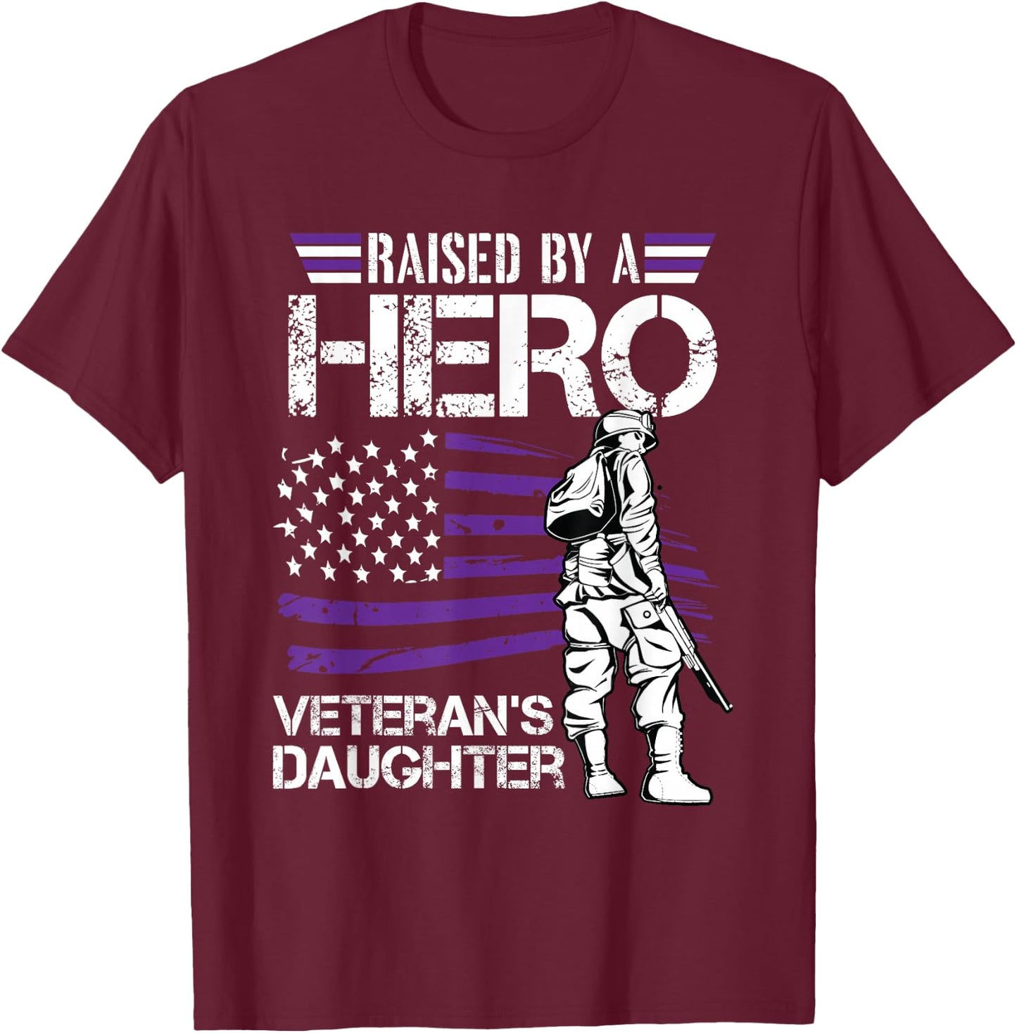 Veteran Daughter Month of The Military Child Army Kids Small T-Shirt - T-Shirt | Maroon
