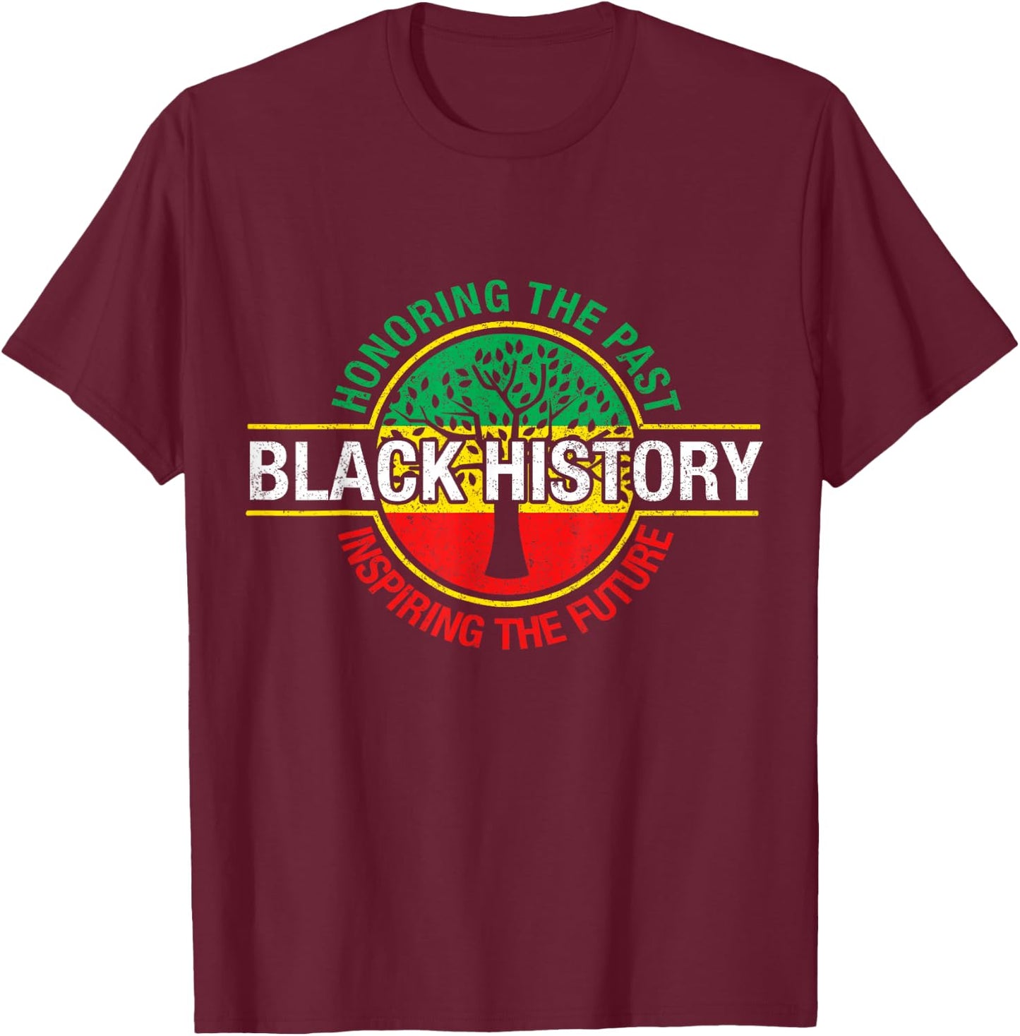 Black History Month Proud African American Black Pride T-Shirt - T-Shirt | Maroon