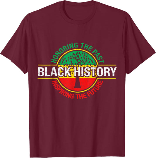 Black History Month Proud African American Black Pride T-Shirt - T-Shirt | Maroon