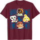 Animal Crossing: New Horizons Group Shot Character Grid T-Shirt - T-Shirt | Maroon
