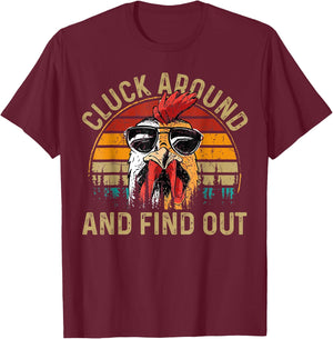 Cluck Around & Find Out Chicken Tender Funny Chicken Vintage T-Shirt - T-Shirt | Maroon