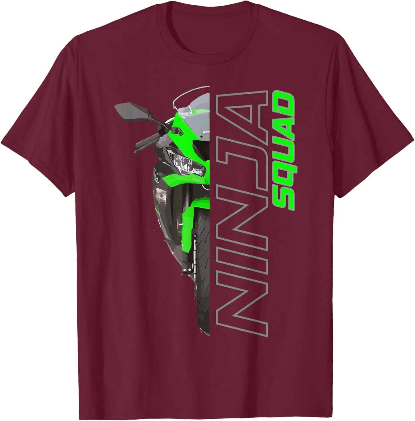 ZX6R Ninja 300 H2 650400 Squad T-Shirt - T-Shirt | Maroon