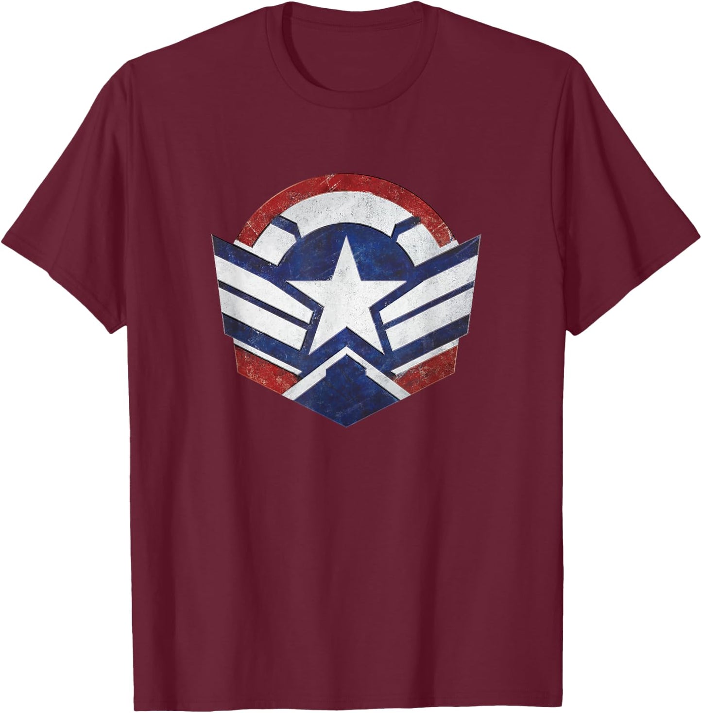 The Falcon and The Winter Soldier Captain America Star Icon T-Shirt - T-Shirt | Maroon