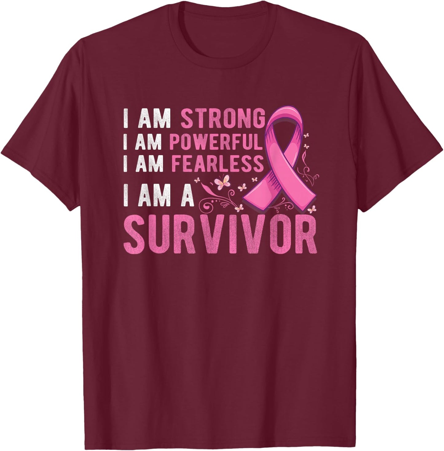 Breast cancer survivor month Support Breast Cancer Awareness T-Shirt - T-Shirt | Maroon