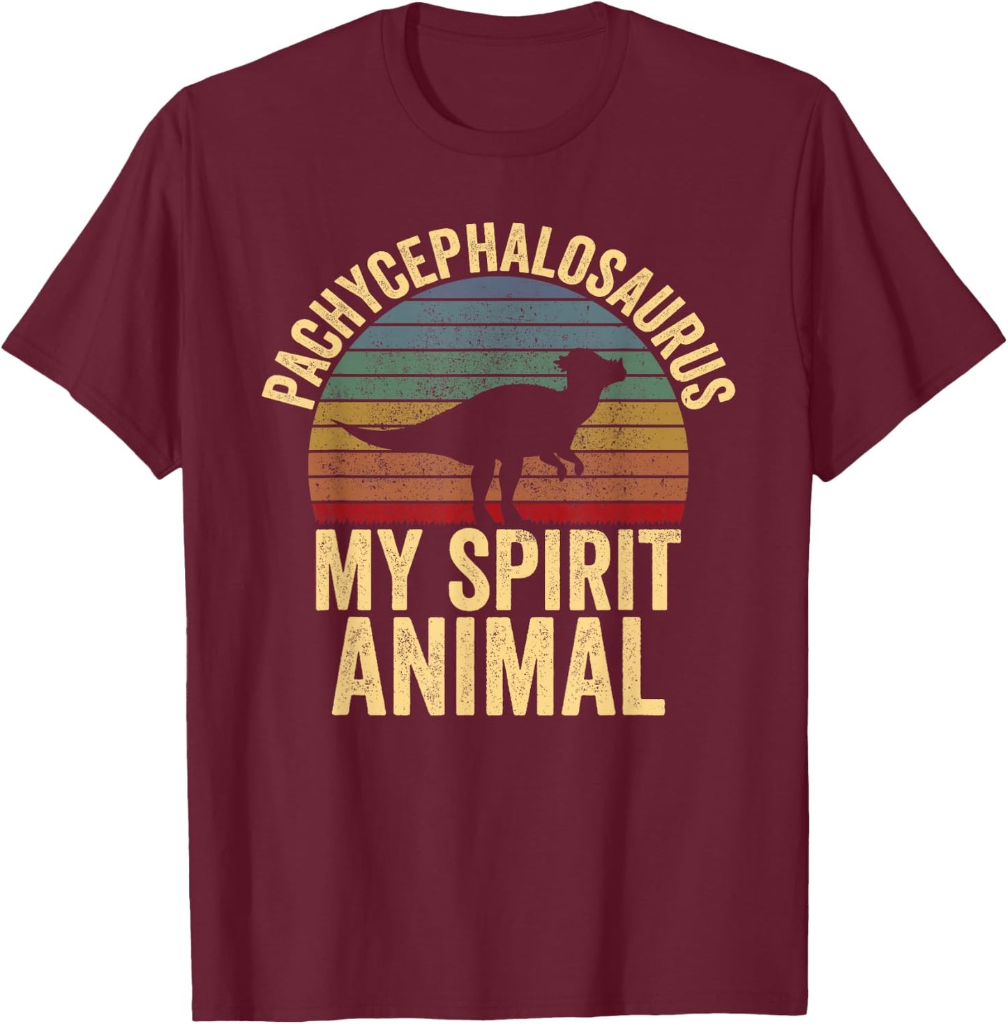 Pachycephalosaurus Is My Spirit Animal Dinosaur Lover T-Shirt - T-Shirt | Maroon