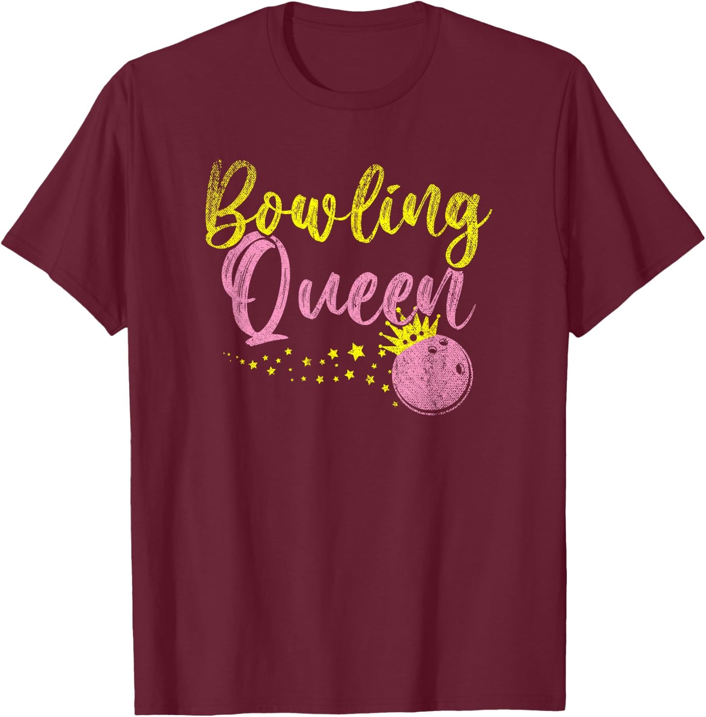 Bowling Queen Women Athletes Ladies Gift Bowling T-Shirt - T-Shirt | Maroon