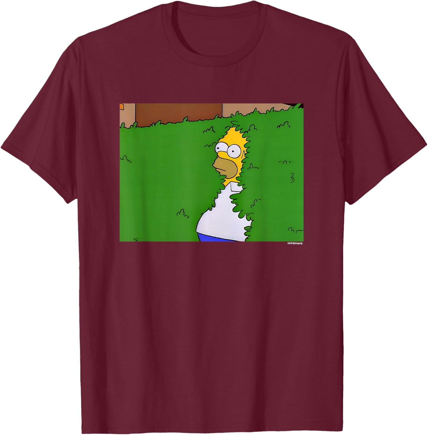The Simpsons Homer Hedge Meme Small T-Shirt - T-Shirt | Maroon