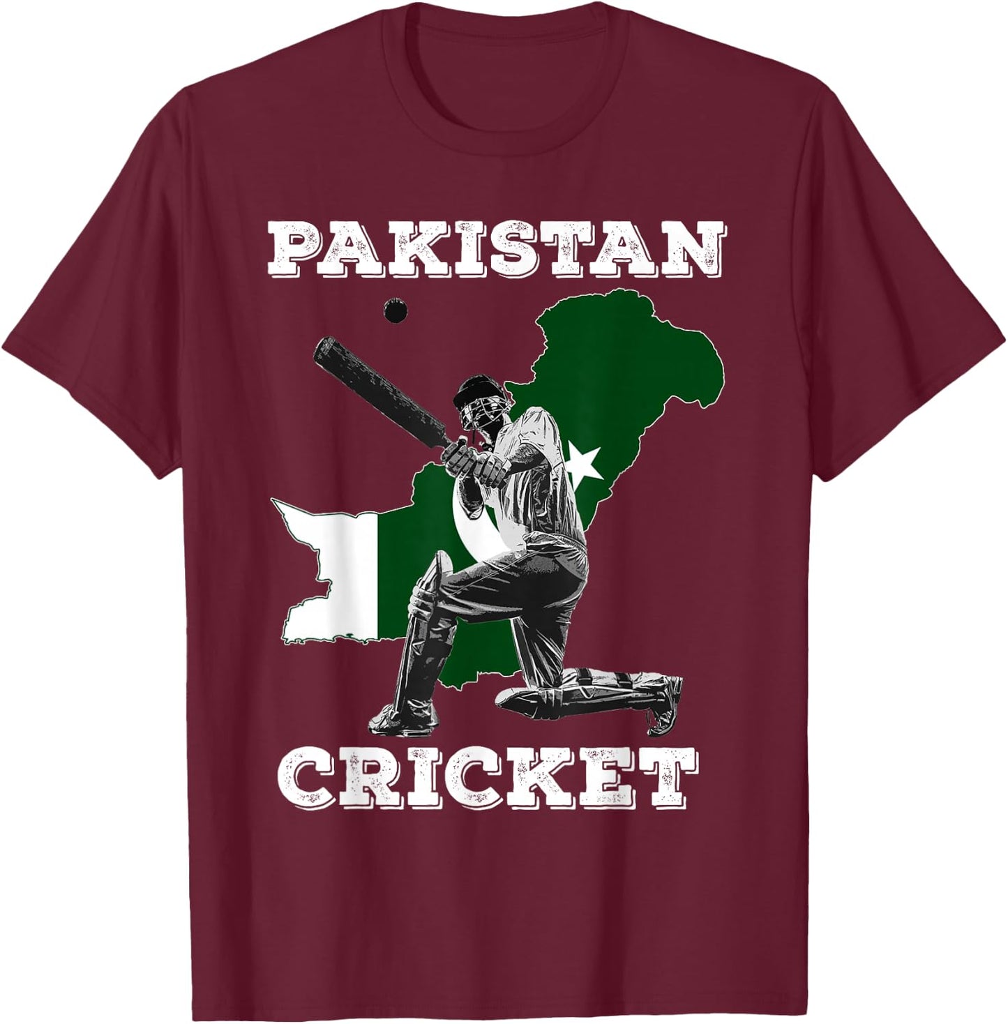 Pakistani Cricketer Men, Women and Youth Pakistan Cricket T-Shirt - T-Shirt | Maroon