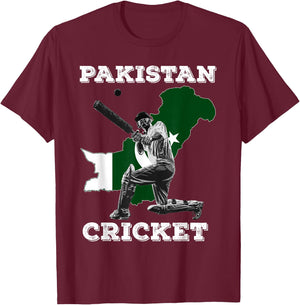 Pakistani Cricketer Men, Women and Youth Pakistan Cricket T-Shirt - T-Shirt | Maroon