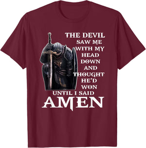 The devil saw me with my head down and thought he'd won T-Shirt - T-Shirt | Maroon
