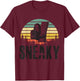 Sasquatch Sneaky, Sneaky Retro Bigfoot T-Shirt - T-Shirt | Maroon