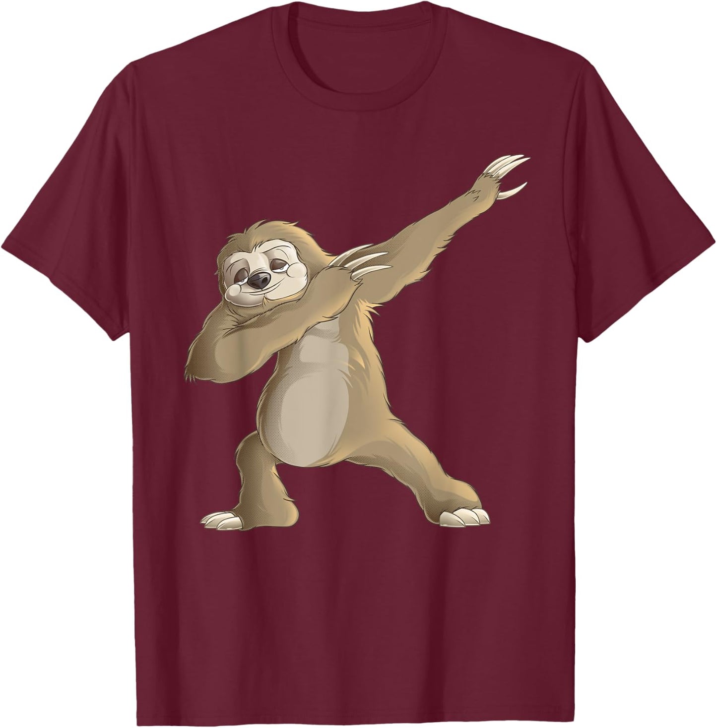 Dabbing Sloth - Funny Slow-Moving Animal Gift T-Shirt - T-Shirt | Maroon