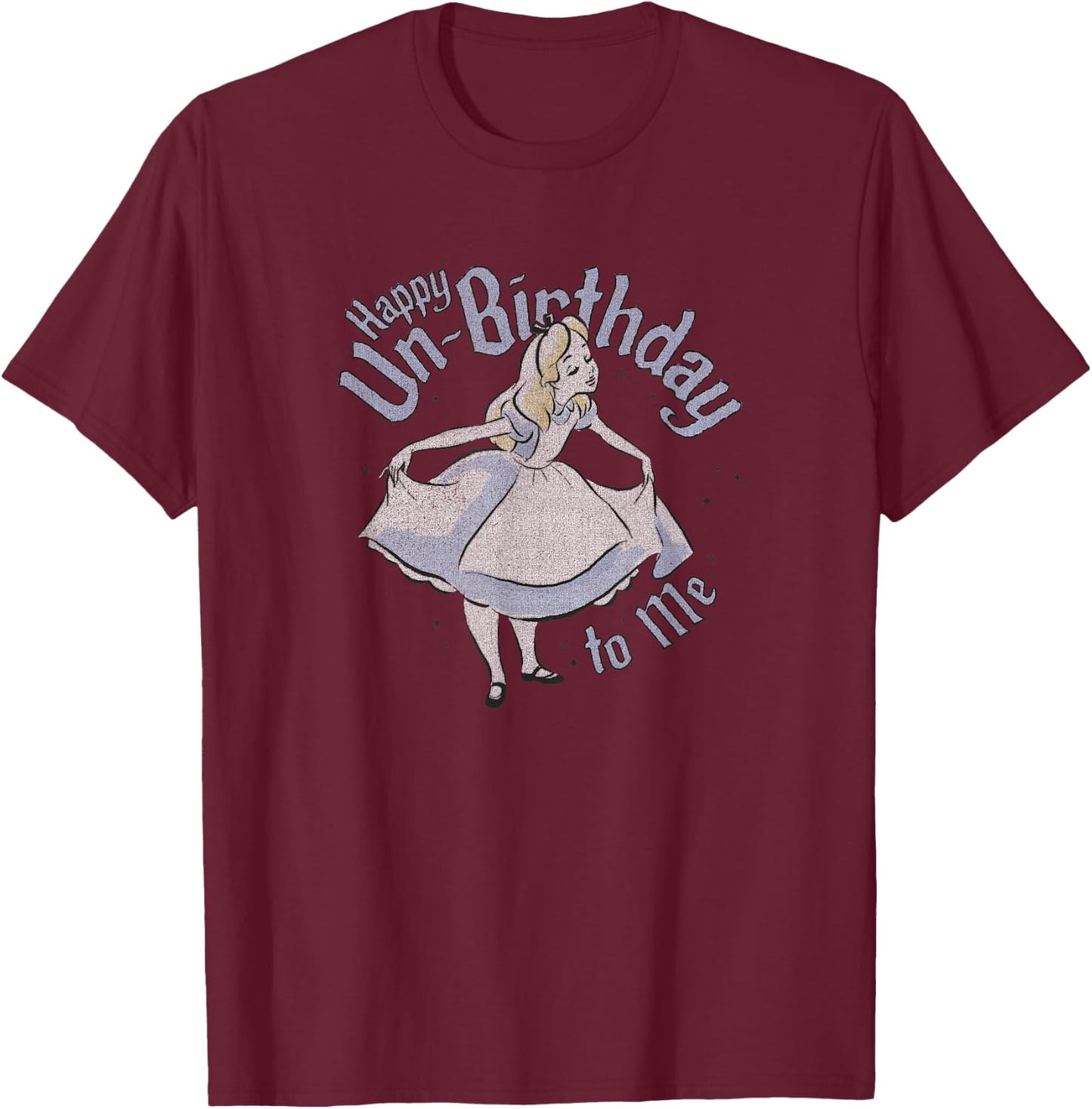 Disney Alice in Wonderland Alice Happy Un-Birthday to Me Small T-Shirt - T-Shirt | Maroon